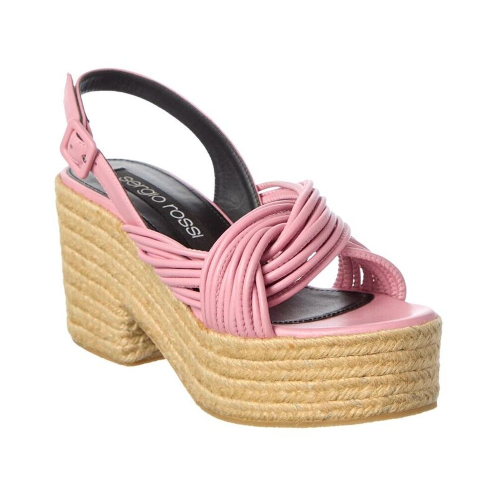 Sergio Rossi Akida 50 Leather Platform Sandal, Pink